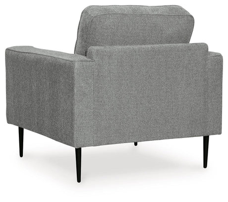 Hazela Charcoal Chenille Chair back view