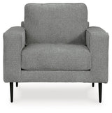 Hazela Charcoal Chenille Chair head-on view