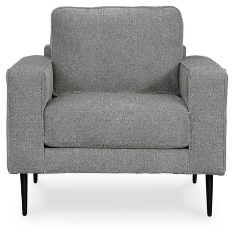 Hazela Charcoal Chenille Chair head-on view