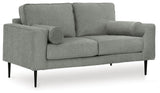 Hazela Charcoal Chenille Loveseat front view