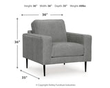 Hazela chair and ottoman dimensional image