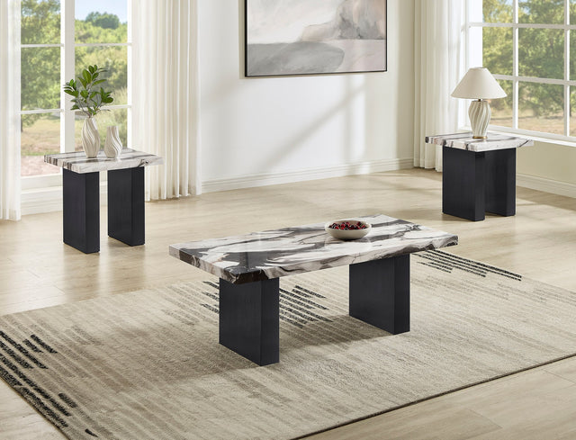 Vega 3-Piece Faux Marble Coffee Table Set from Decor Furniture