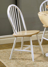 Cinder Windsor Side Chairs Natural Brown And White (Set Of 4) - Ella Furniture