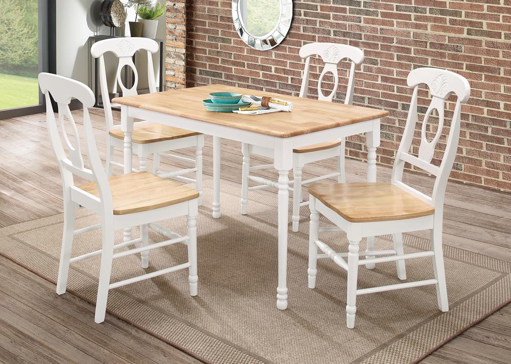Cinder Windsor Side Chairs Natural Brown And White (Set Of 4) - Ella Furniture