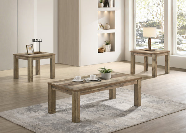 Theo 3-Piece Reclaimed Wood Coffee Table Set from Decor Furniture