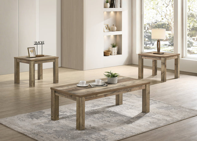 Theo 3-Piece Reclaimed Wood Coffee Table Set from Decor Furniture