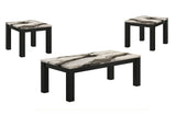 Ivy 3-Piece Faux Marble Brown Coffee Table Set view 2