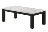 Close-up of Ivy coffee table faux marble white surface