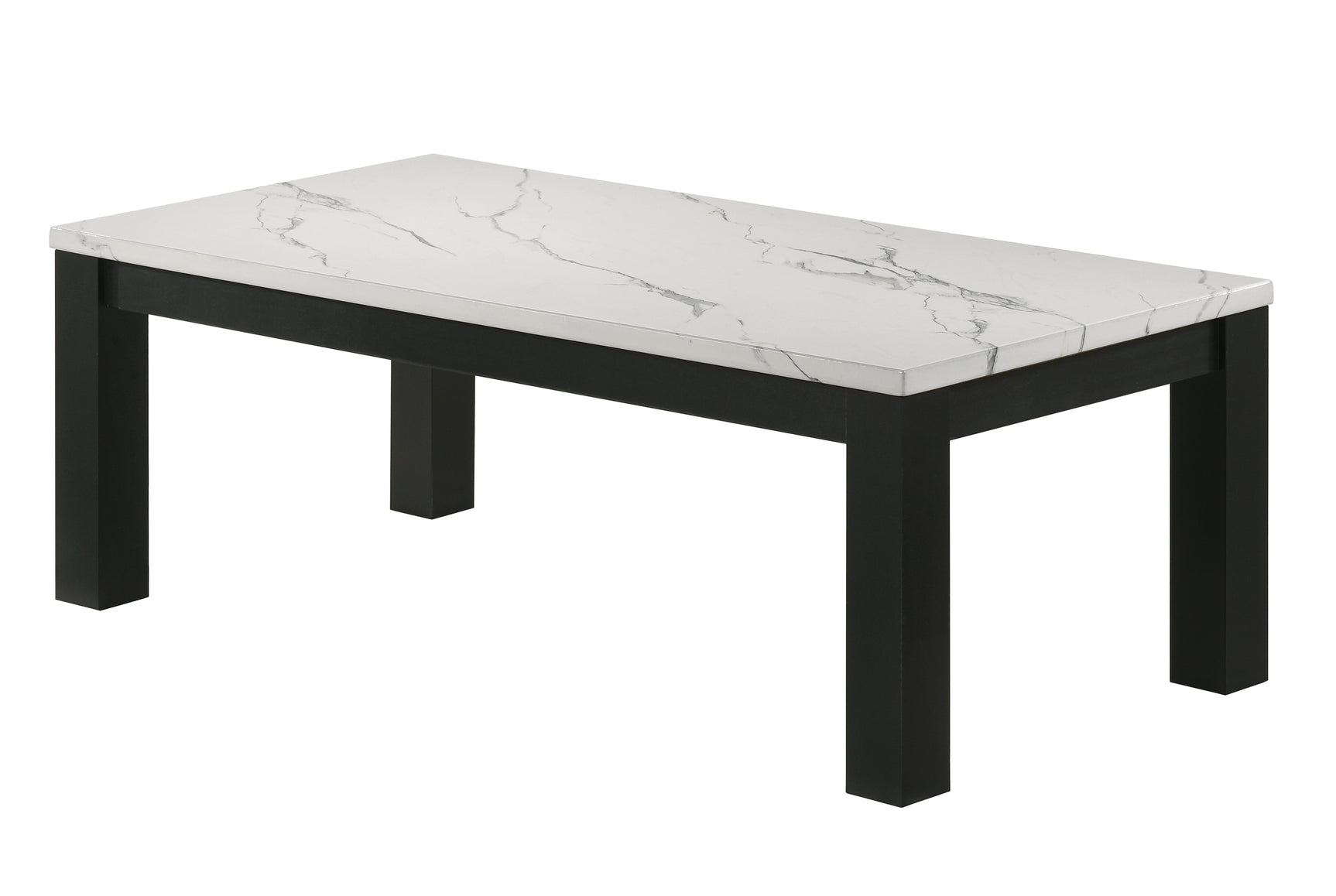 Close-up of Ivy coffee table faux marble white surface