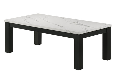 Close-up of Ivy coffee table faux marble white surface