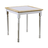 Room setting showing G4191 natural brown and white rectangular dining set with 2 chairs