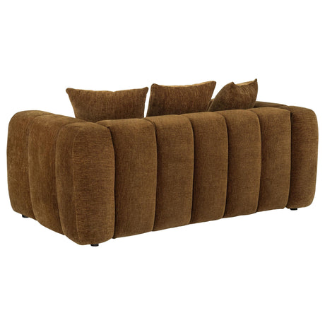 Lazaro 2-piece Fabric Upholstered Wide Channel Sofa Set Bronze — product image 9