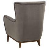 Catala Upholstered High Back Accent Chair Stone and Coffee — product image 6