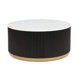 Round coffee table 38 inch diameter black finish