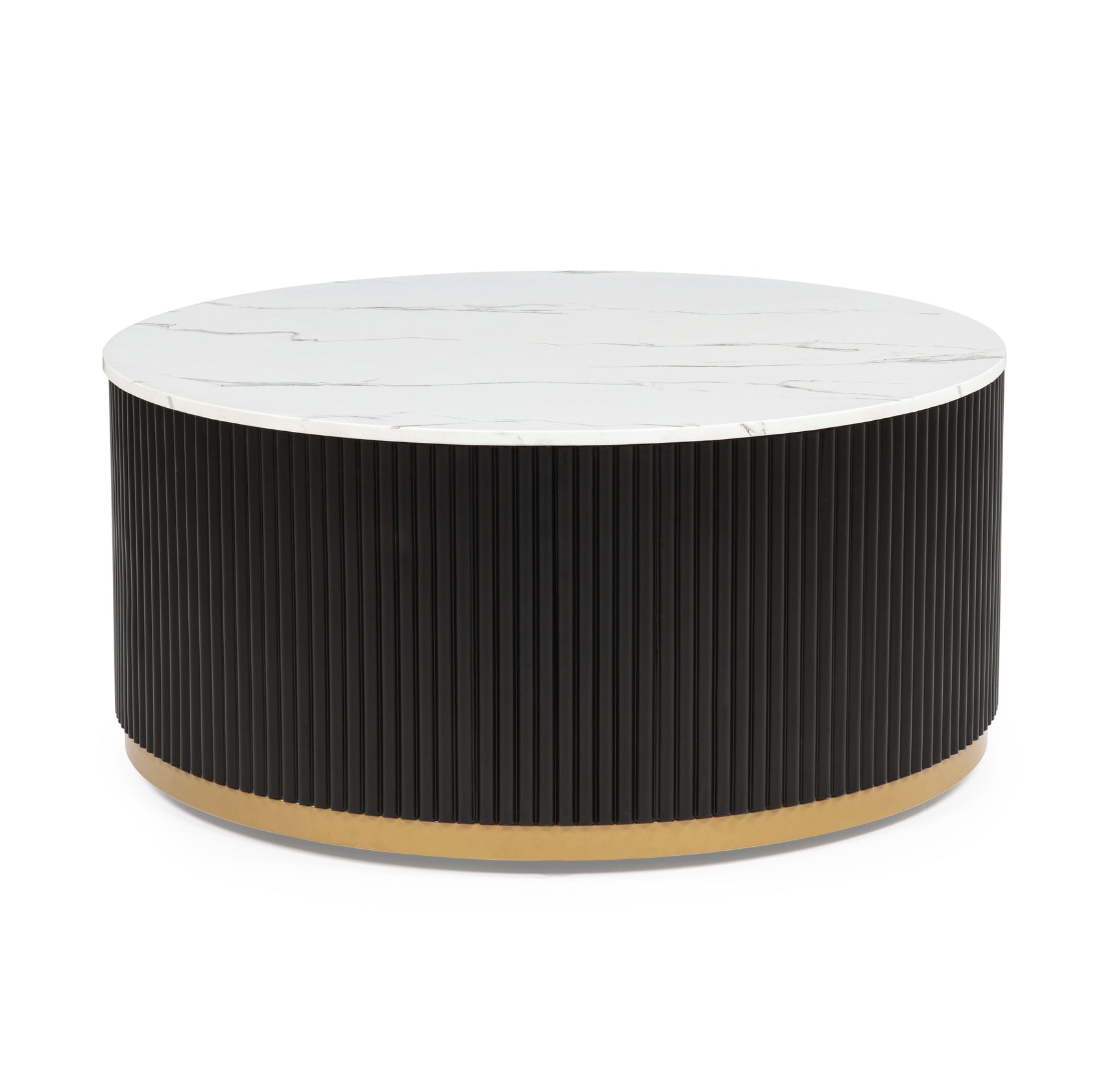 Round coffee table 38 inch diameter black finish