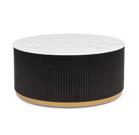 Round coffee table 38 inch diameter black finish