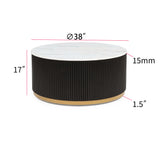 Side angle of coffee table surface