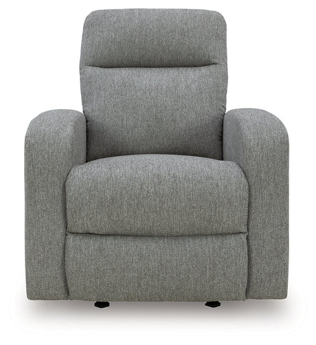 front view of Gauntlet Sterling Chenille Recliner chair