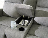 Close-up of center console with cup holders