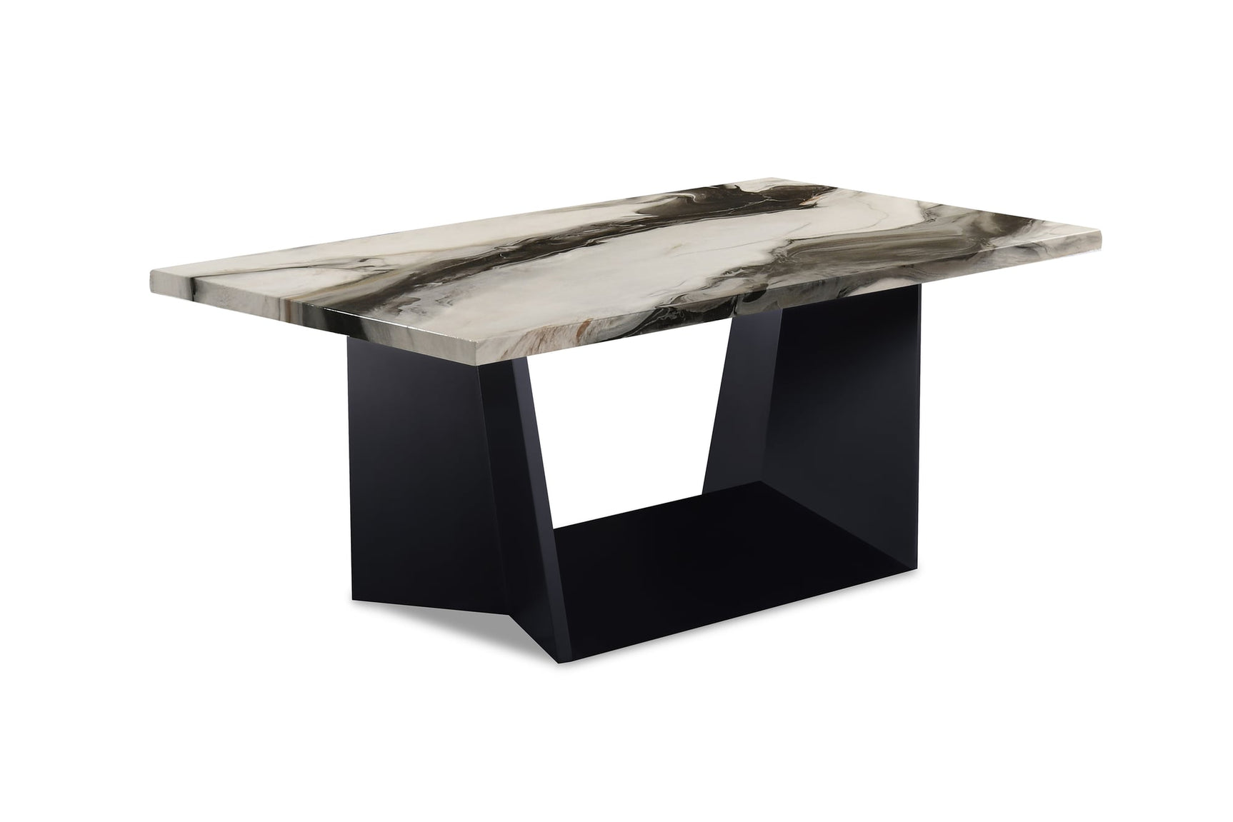Adea 3-Piece Brown Faux Marble Coffee Table Set view 2