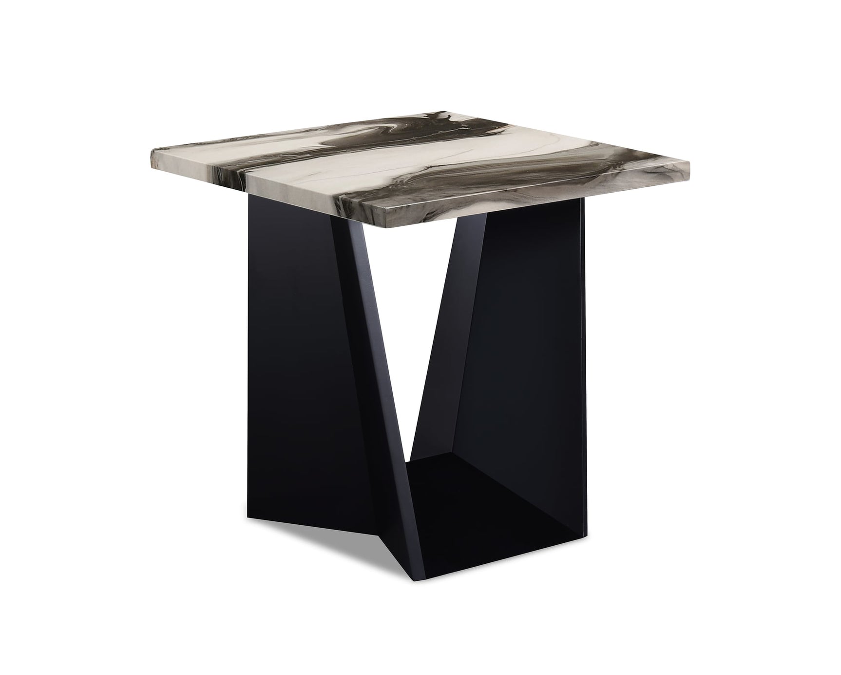 Adea 3-Piece Brown Faux Marble Coffee Table Set view 3
