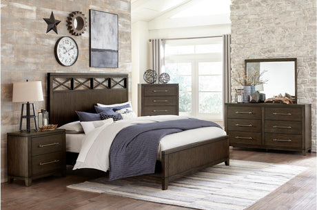 Griggs Dark Brown Panel Bedroom Set bed main view