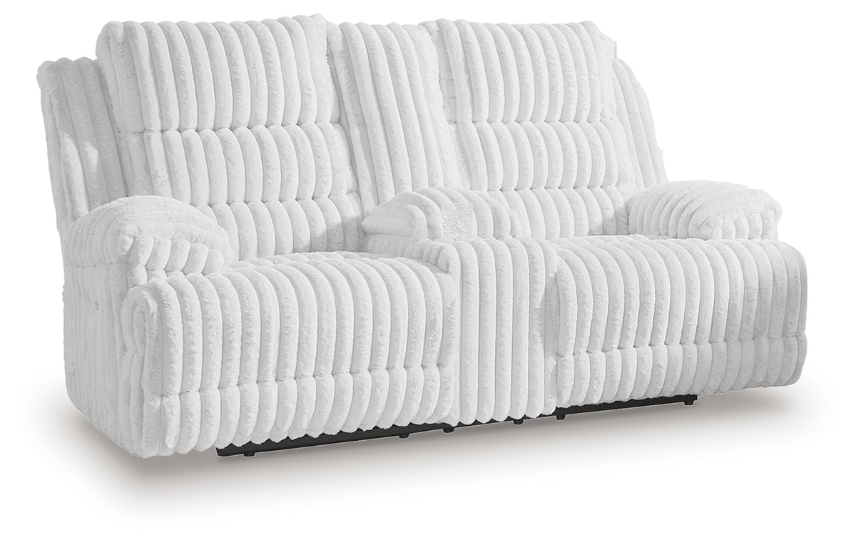 Rhines Falls Loveseat side view with console closed