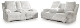Side view of Alloy Falls power reclining loveseat
