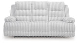 Rhines Falls Alloy Velvet Power Reclining Sofa with Drop Down Table