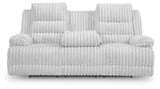 Rhines Falls Alloy Velvet Power Reclining Sofa with Drop Down Table
