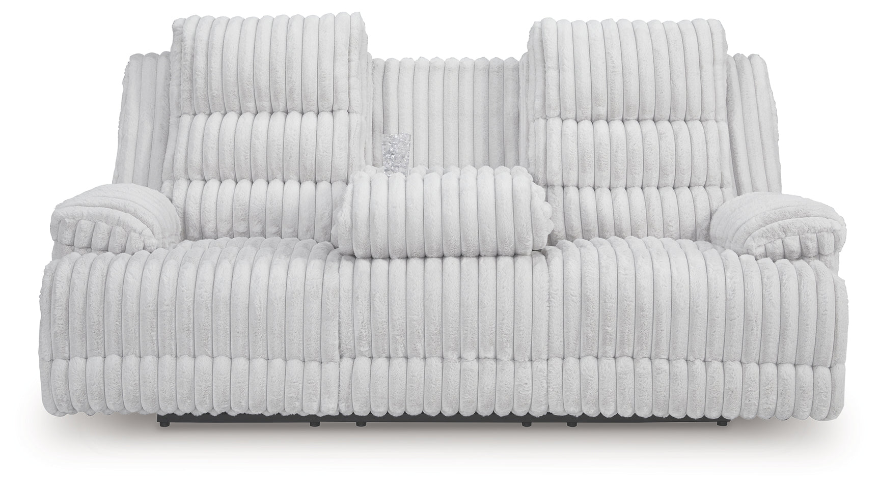Rhines Falls Alloy Velvet Power Reclining Sofa with Drop Down Table