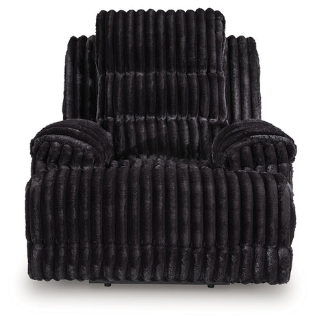 Rhine Falls Onyx Power Recliner head-on front angle