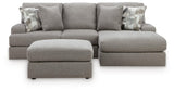 Lindon Smoke 2-Piece Sectional with Chaise and Oversized Accent Ottoman — product image 2