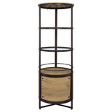 Ritter Round LED Bar Wine Storage Cabinet Rustic Oak — product image 3