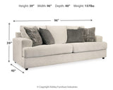 Soletren Stone Sofa, Loveseat and Chair Set — dimension illustration