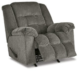 Kegler Putty Chenille Recliner reclining position