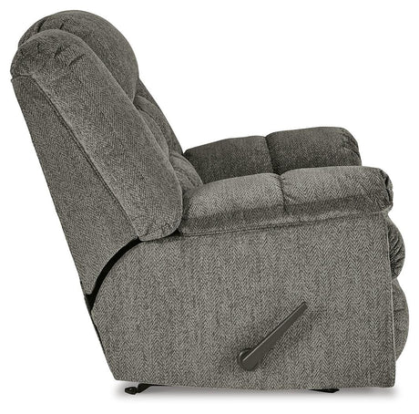 Kegler Putty Chenille Recliner from front angle