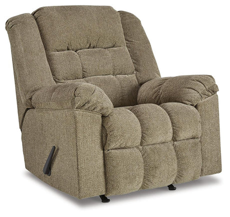 Kegler Briar Chenille Recliner, side angle view
