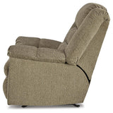 Reclining angle view showing footrest extended