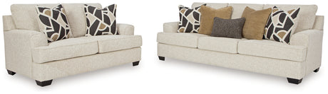 Detailed upholstery of Heartcort Quartz sofa and loveseat
