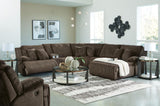 Top Chocolate 6-Piece Sectional with Recliner — product view