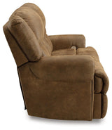 Boothbay Auburn Faux Leather Power Reclining Sofa side view