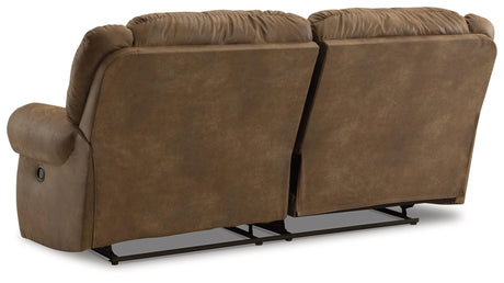 Boothbay Auburn Reclining Sofa close-up of leather upholstery