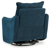 McBurg Navy Microfiber Swivel Power Recliner back view