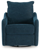 McBurg Navy Microfiber Swivel Power Recliner front angle