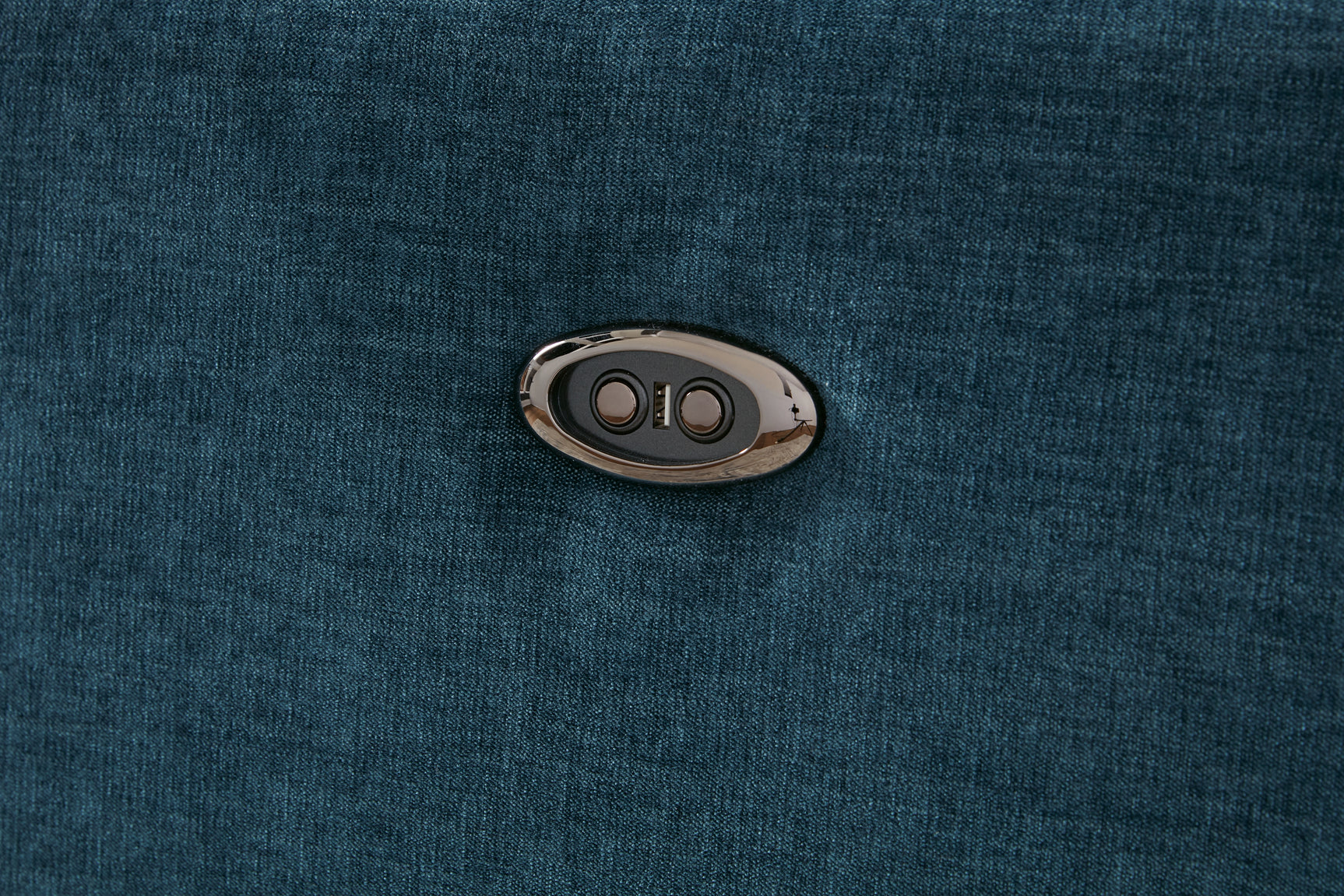 McBurg Navy Microfiber Swivel Power Recliner power reclining control close-up