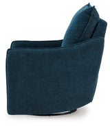 McBurg Navy Microfiber Swivel Power Recliner alternate side view