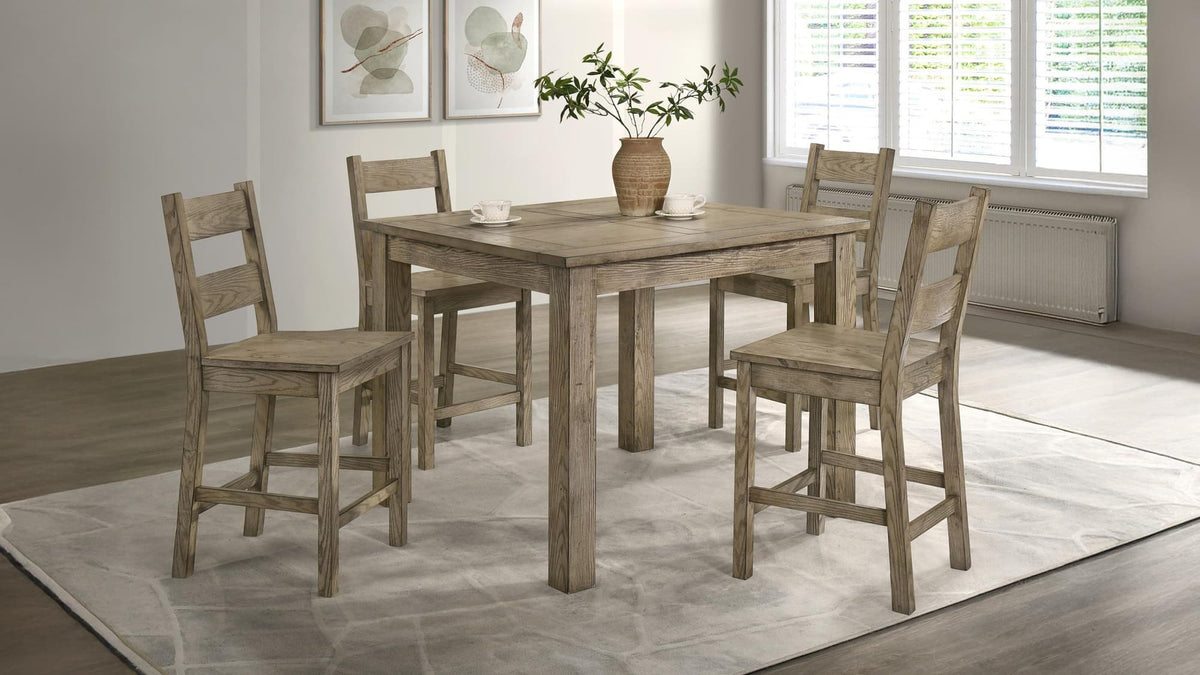 Cardova 5-Piece Counter Height Dining Table Set in Vineyard Oak — product view