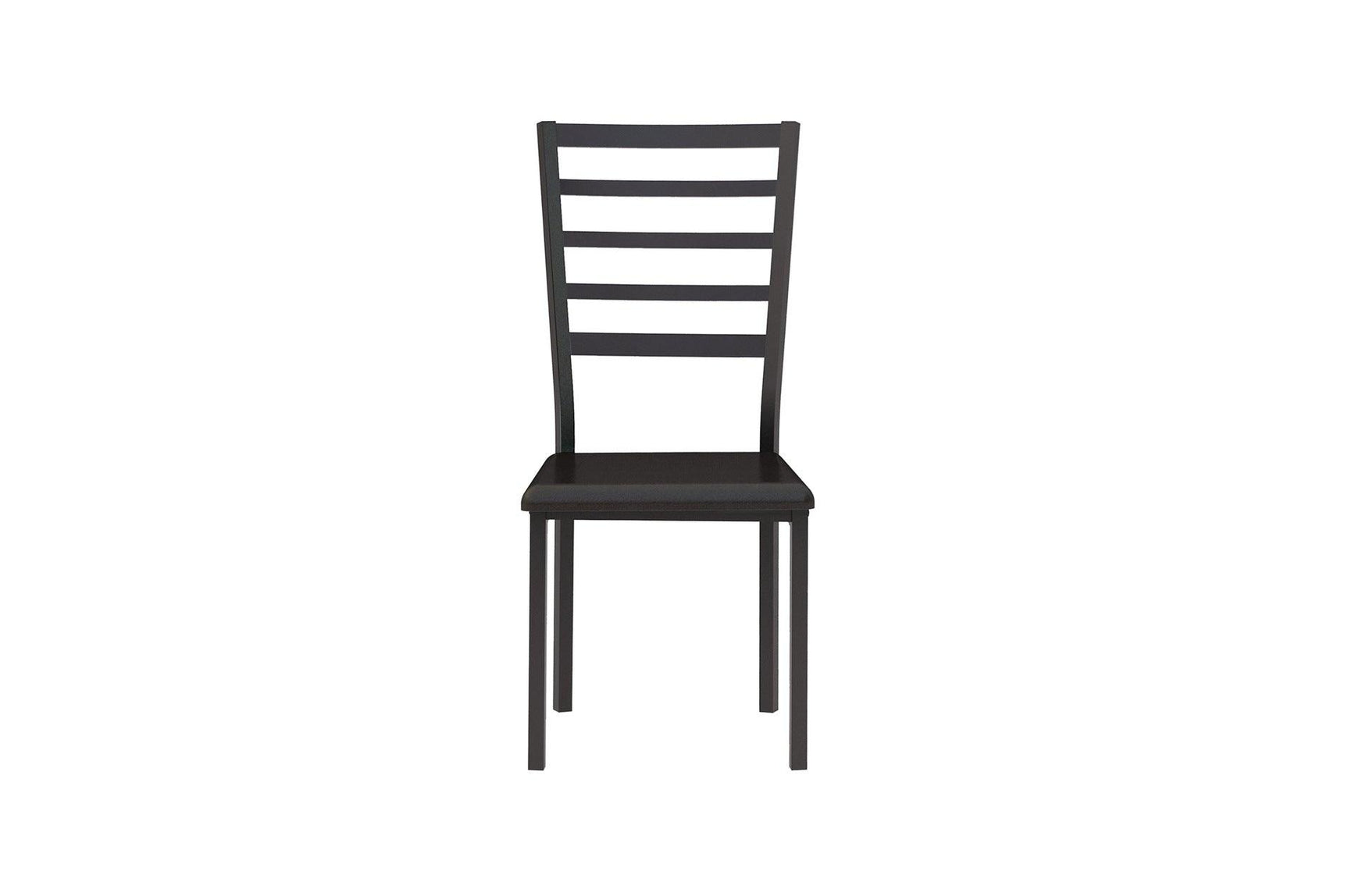 Madigan Dark Modern Industrial Wood Metal Faux Leather Seat Writing Desk And Chair - Ella Furniture