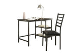 Madigan Dark Modern Industrial Wood Metal Faux Leather Seat Writing Desk And Chair - Ella Furniture